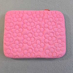 Unbranded Laptop Sleeve Unisex 11" Pink Quilted Daisy Floral Padded Pouch